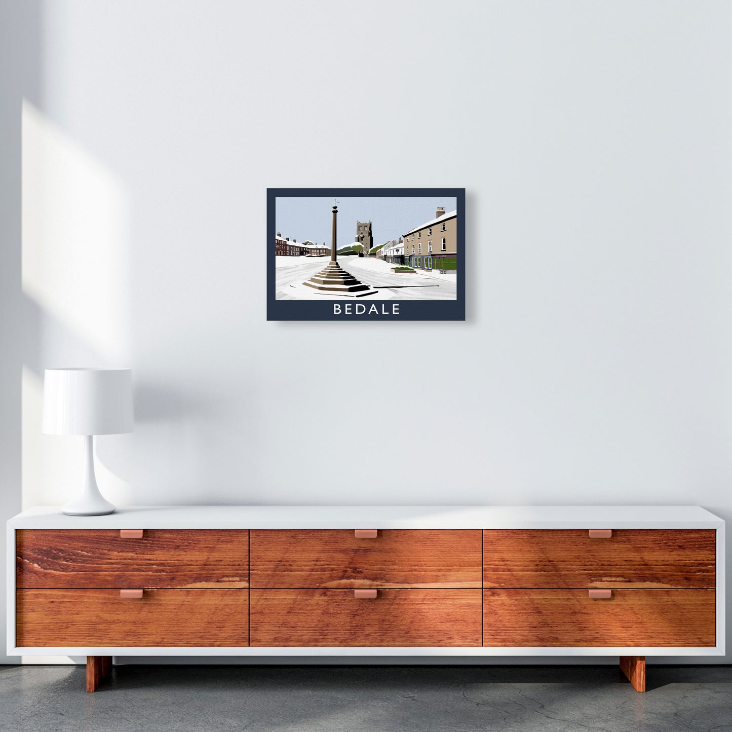 Bedale In Snow by Richard O'Neill A3 Canvas