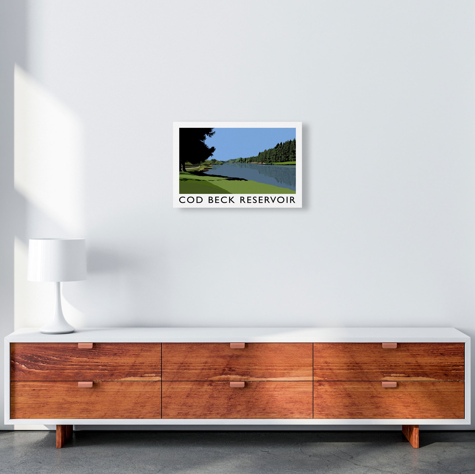 Cod Beck Reservoir by Richard O'Neill A3 Canvas