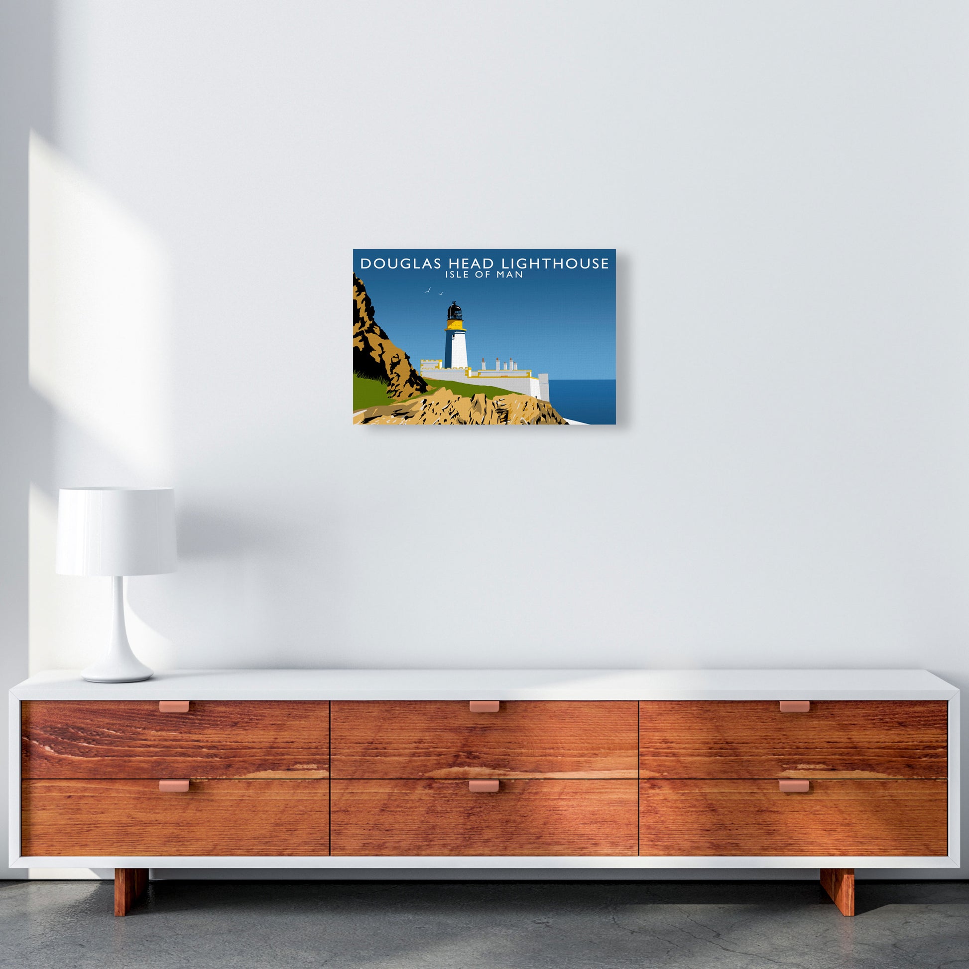 Douglas Head Lighthouse Portrait by Richard O'Neill A3 Canvas