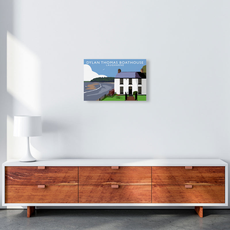Dylan Thomas Boathouse Art Print by Richard O'Neill A3 Canvas