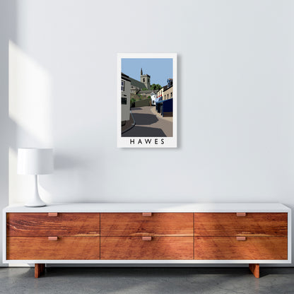 Hawes Travel Art Print by Richard O'Neill, Framed Wall Art A3 Canvas