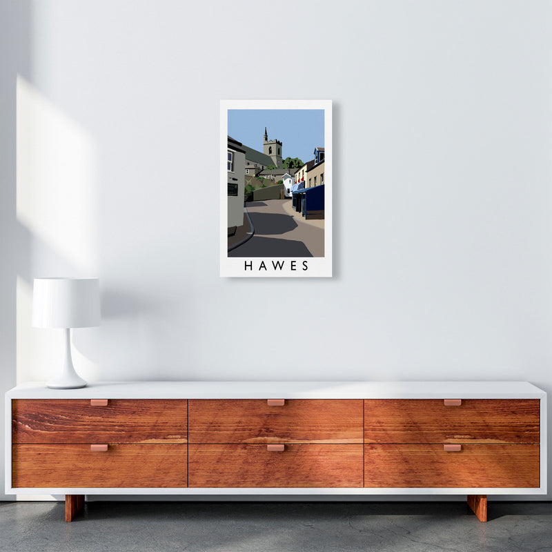 Hawes Travel Art Print by Richard O'Neill, Framed Wall Art A3 Canvas