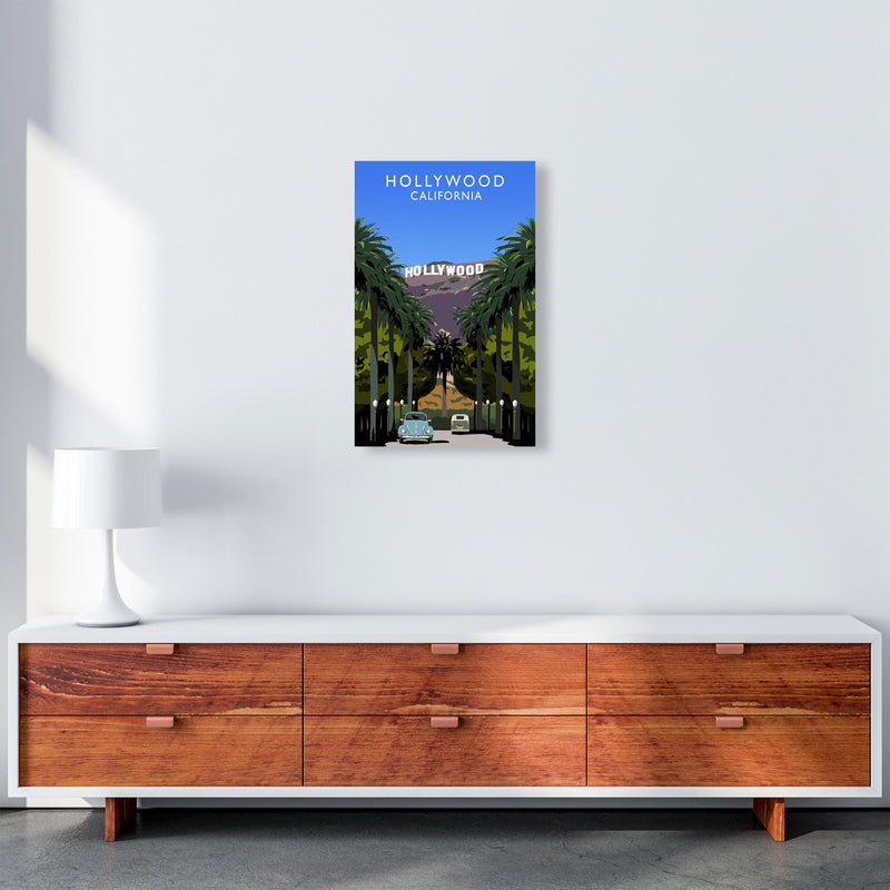 Hollywood California Travel Art Print by Richard O'Neill, Framed Wall Art A3 Canvas