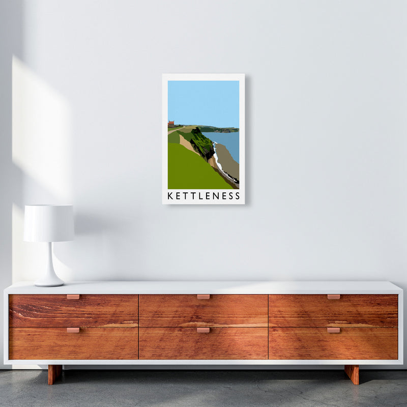Kettleness Travel Art Print by Richard O'Neill, Framed Wall Art A3 Canvas