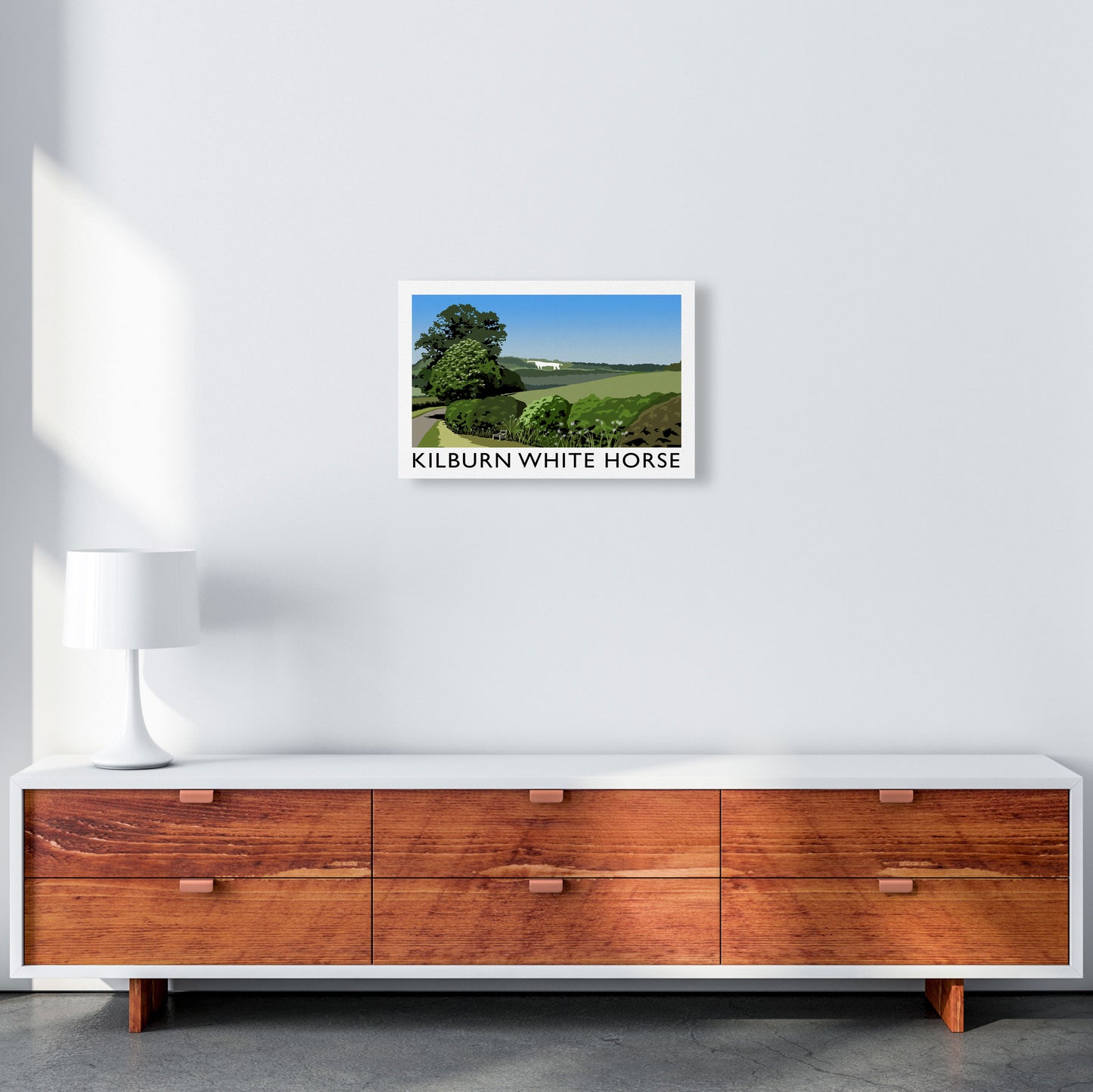 Kilburn White Horse Framed Digital Art Print by Richard O'Neill A3 Canvas
