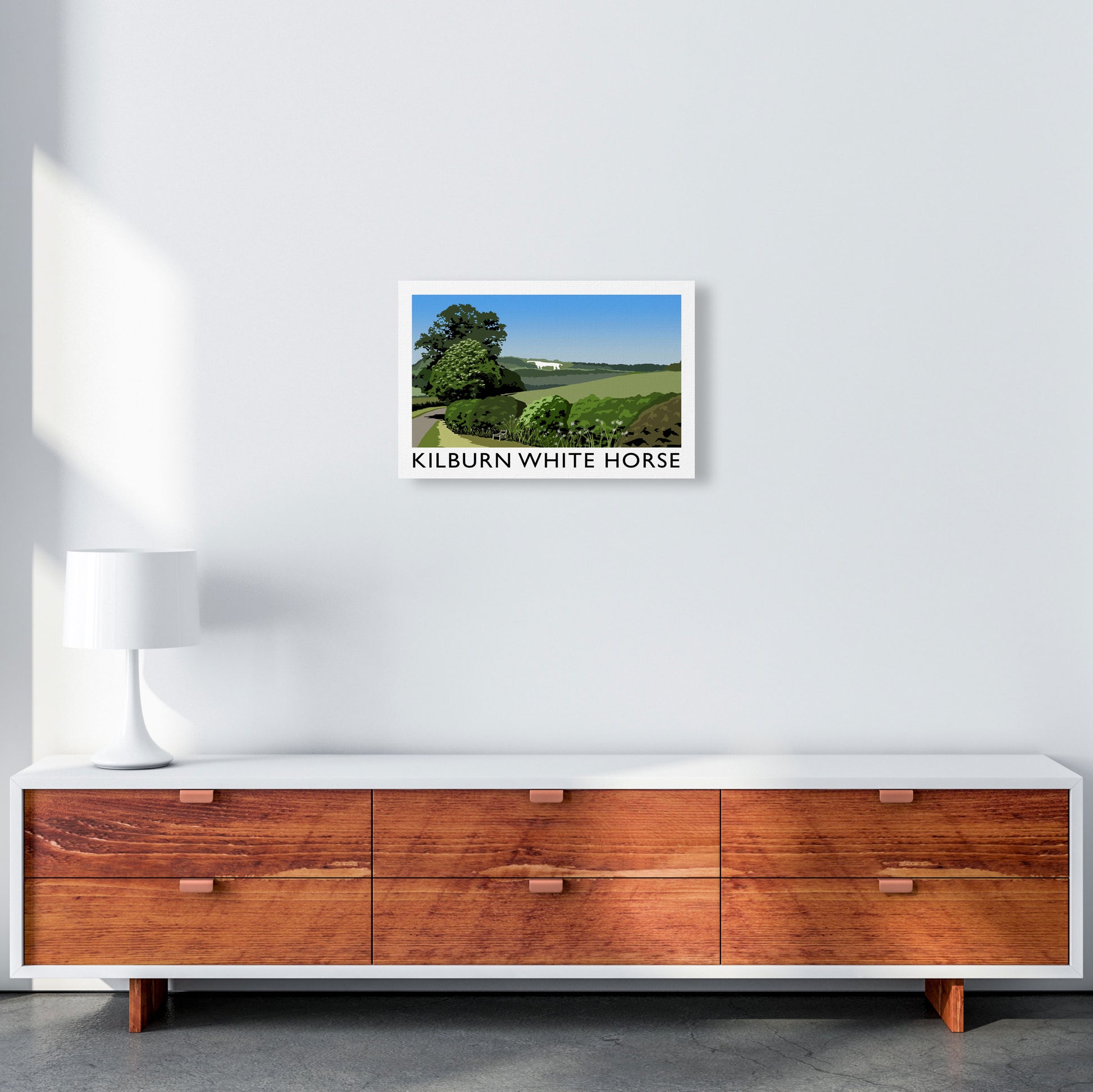 Kilburn White Horse Framed Digital Art Print by Richard O'Neill A3 Canvas