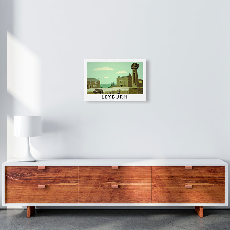 Leyburn Travel Art Print by Richard O'Neill, Framed Wall Art A3 Canvas