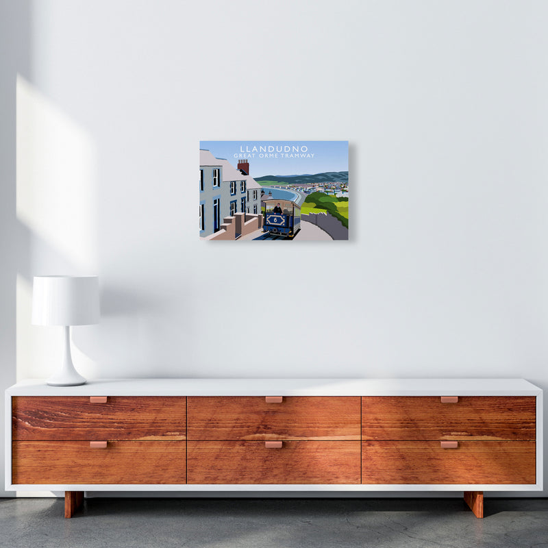 Llandudno Great Orme Tramway Travel Art Print by Richard O'Neill A3 Canvas
