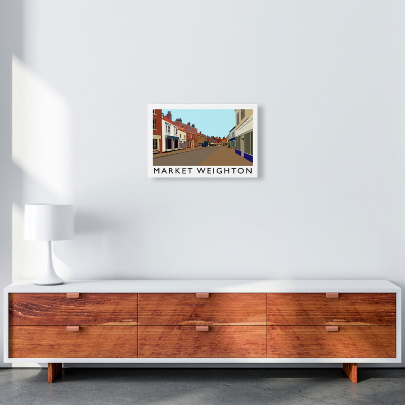 Market Weighton Travel Art Print by Richard O'Neill, Framed Wall Art A3 Canvas