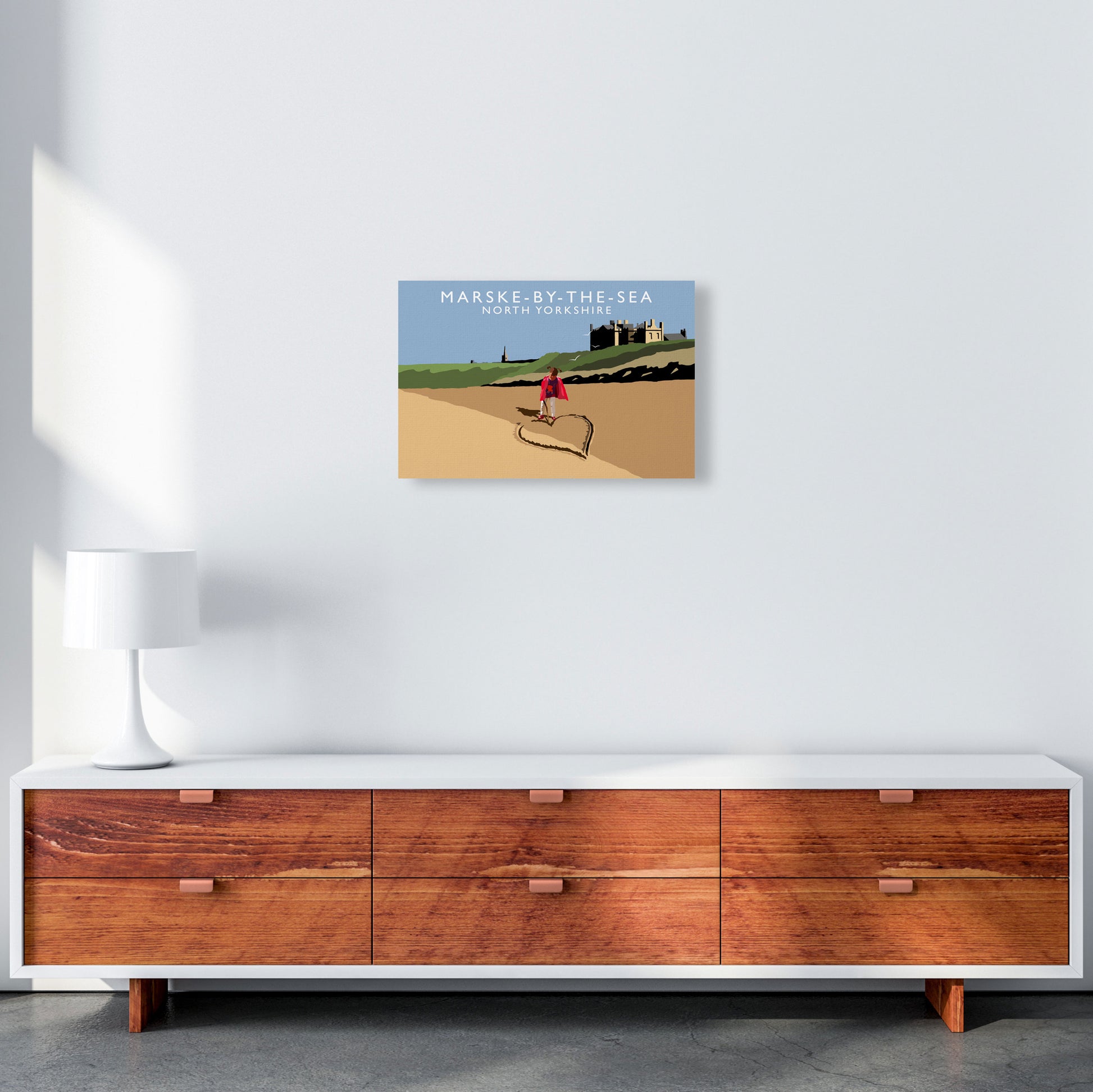 Marske-By-The-Sea North Yorkshire Travel Art Print by Richard O'Neill A3 Canvas