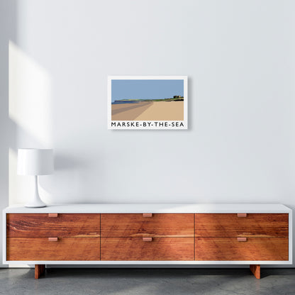 Marske-By-The-Sea Travel Art Print by Richard O'Neill, Framed Wall Art A3 Canvas