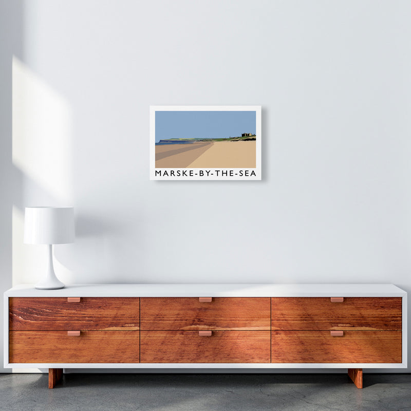 Marske-By-The-Sea Travel Art Print by Richard O'Neill, Framed Wall Art A3 Canvas