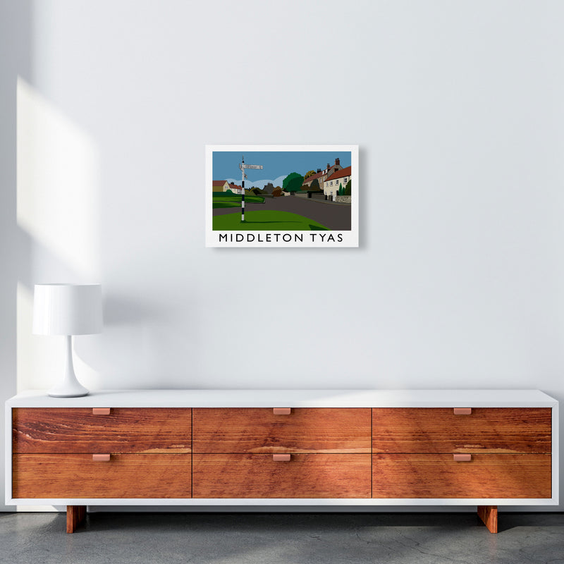 Middleton Tyas Travel Art Print by Richard O'Neill, Framed Wall Art A3 Canvas