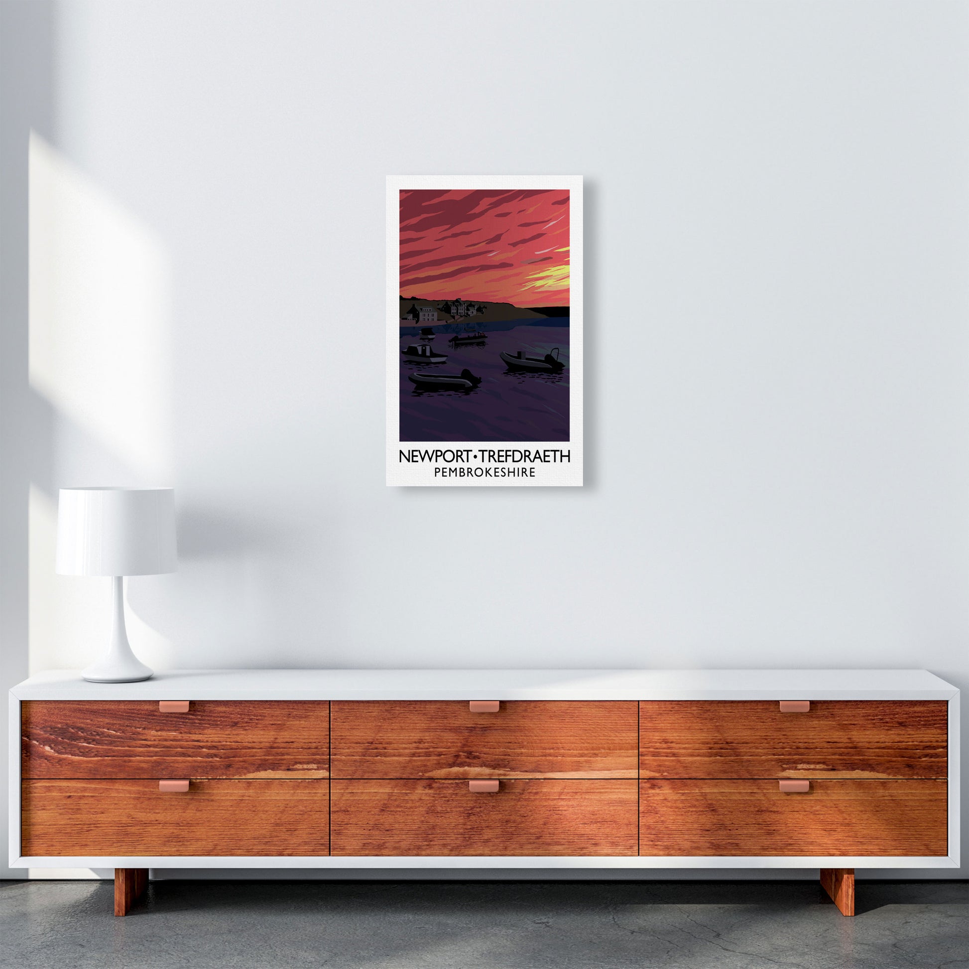 Newport Trefdraeth Pembrokeshire Travel Art Print by Richard O'Neill A3 Canvas