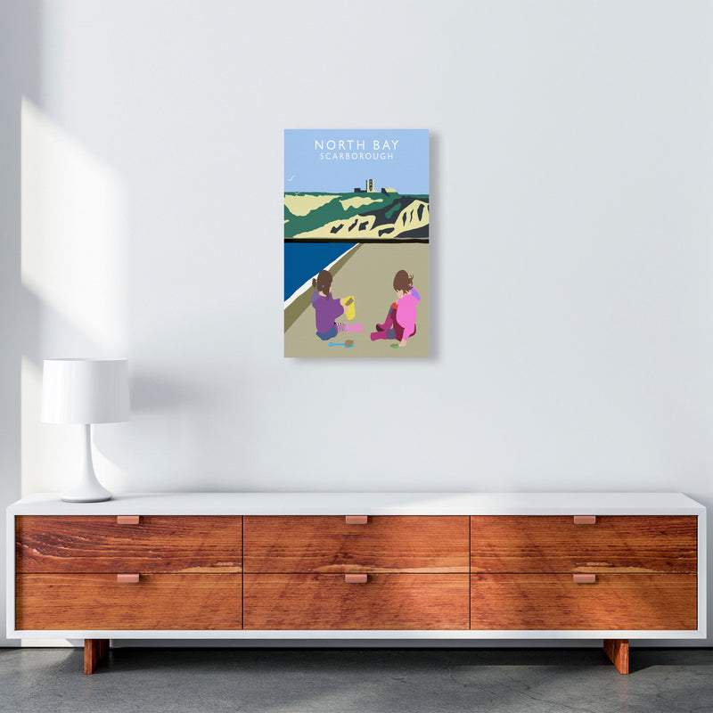 North Bay Scarborough Travel Art Print by Richard O'Neill, Framed Wall Art A3 Canvas