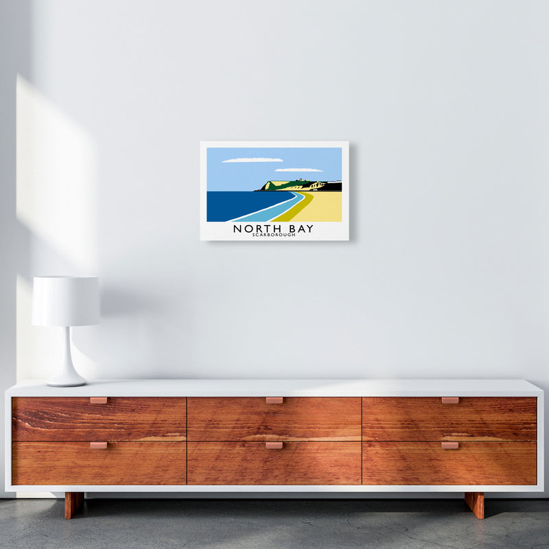 North Bay Scarborough Travel Art Print by Richard O'Neill, Framed Wall Art A3 Canvas