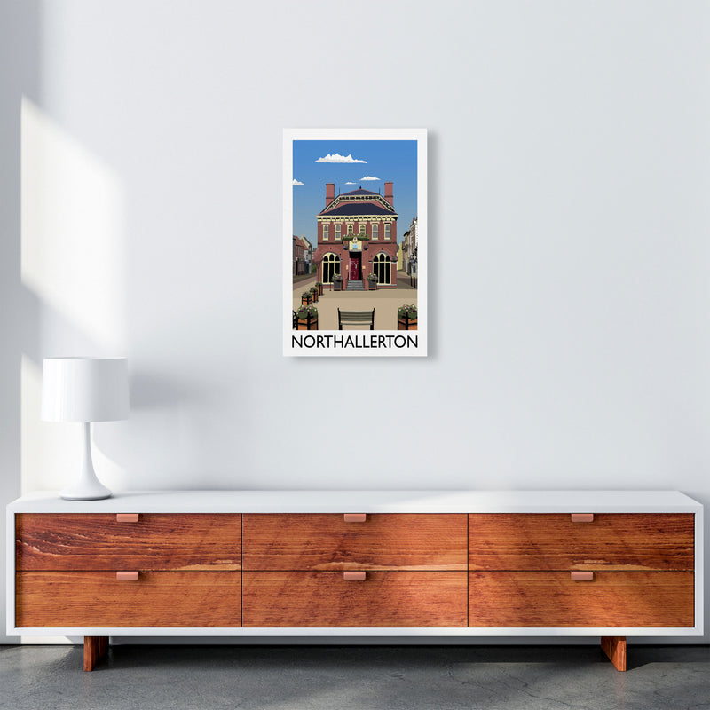 Northallerton Travel Art Print by Richard O'Neill, Framed Wall Art A3 Canvas