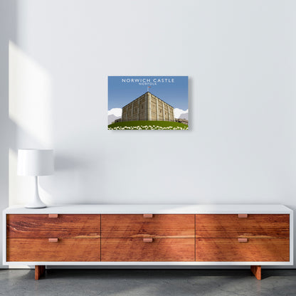 Norwich Castle Norfolk Travel Art Print by Richard O'Neill, Framed Wall Art A3 Canvas
