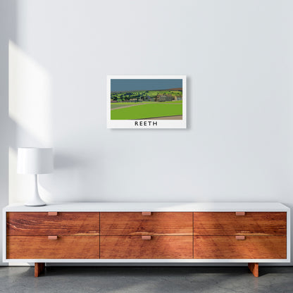 Reeth Travel Art Print by Richard O'Neill, Framed Wall Art A3 Canvas