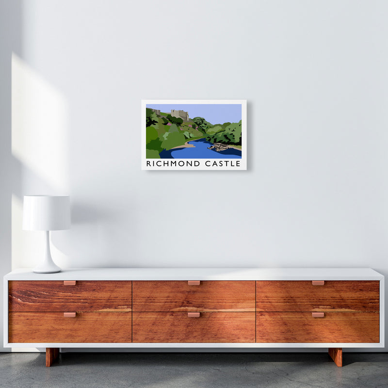 Richmond Castle Digital Art Print by Richard O'Neill, Framed Wall Art A3 Canvas