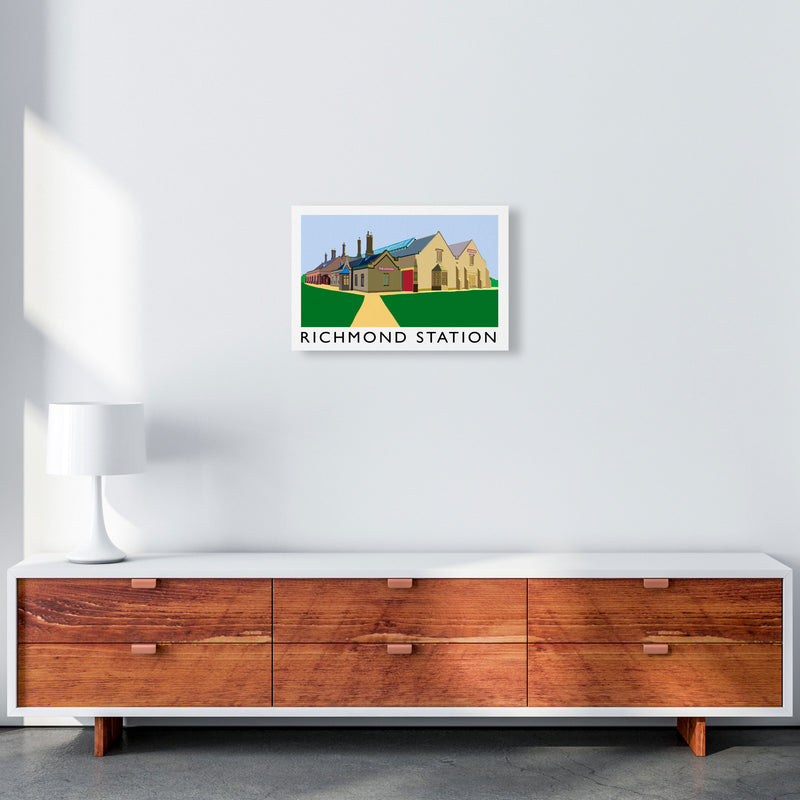 Richmond Station Travel Art Print by Richard O'Neill, Framed Wall Art A3 Canvas