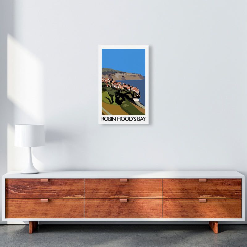 Robin Hood's Bay Travel Art Print by Richard O'Neill, Framed Wall Art A3 Canvas