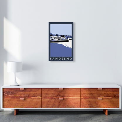 Sandsend Travel Art Print by Richard O'Neill, Framed Wall Art A3 Canvas
