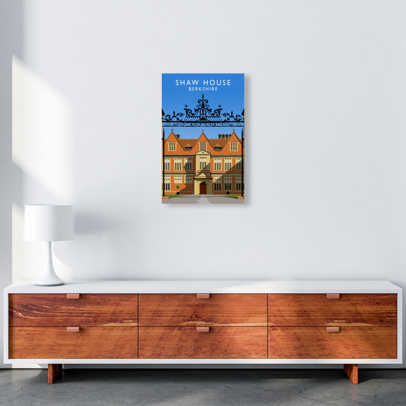 Shaw House Berkshire Travel Art Print by Richard O'Neill, Framed Wall Art A3 Canvas