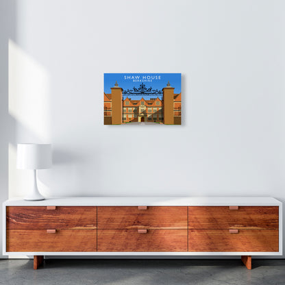 Shaw House Berkshire Travel Art Print by Richard O'Neill, Framed Wall Art A3 Canvas