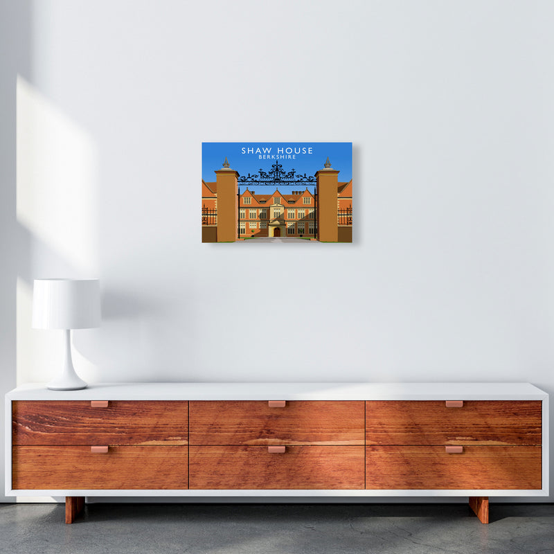 Shaw House Berkshire Travel Art Print by Richard O'Neill, Framed Wall Art A3 Canvas