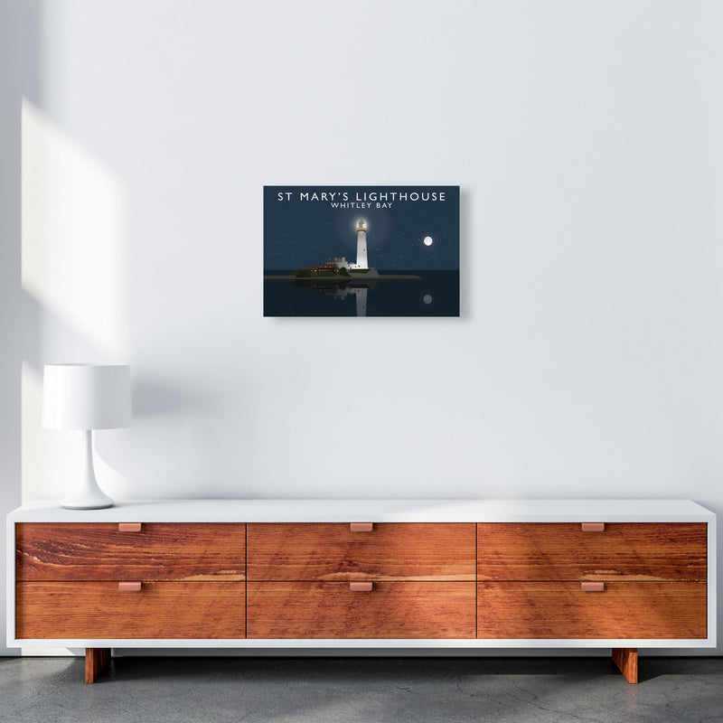 St Mary's Lighthouse Whitley Bay Framed Art Print by Richard O'Neill A3 Canvas