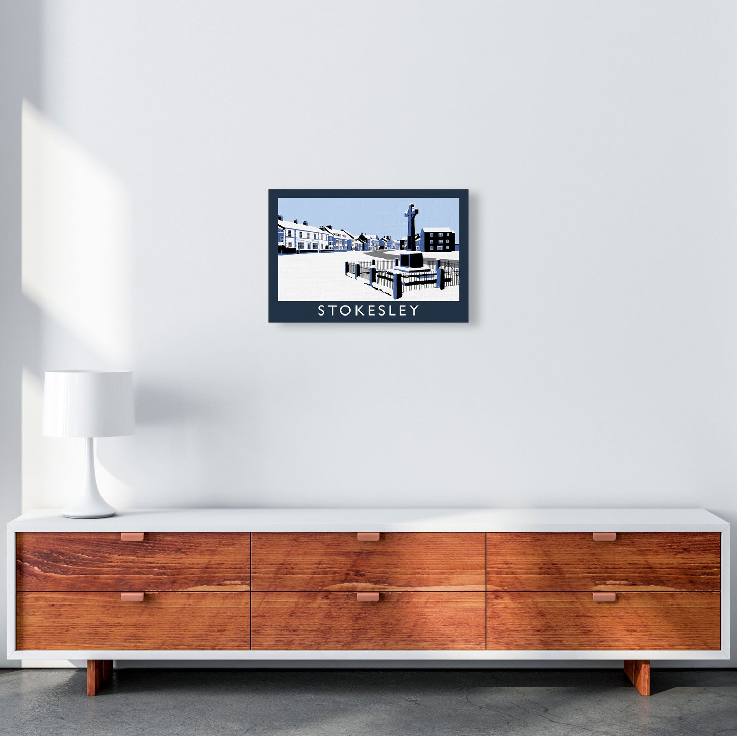 Stokesley Travel Art Print by Richard O'Neill, Framed Wall Art A3 Canvas