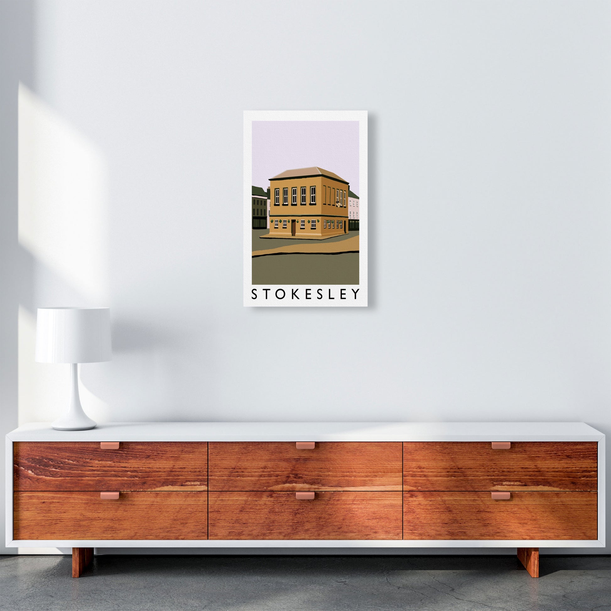 Stokesley Travel Art Print by Richard O'Neill, Framed Wall Art A3 Canvas