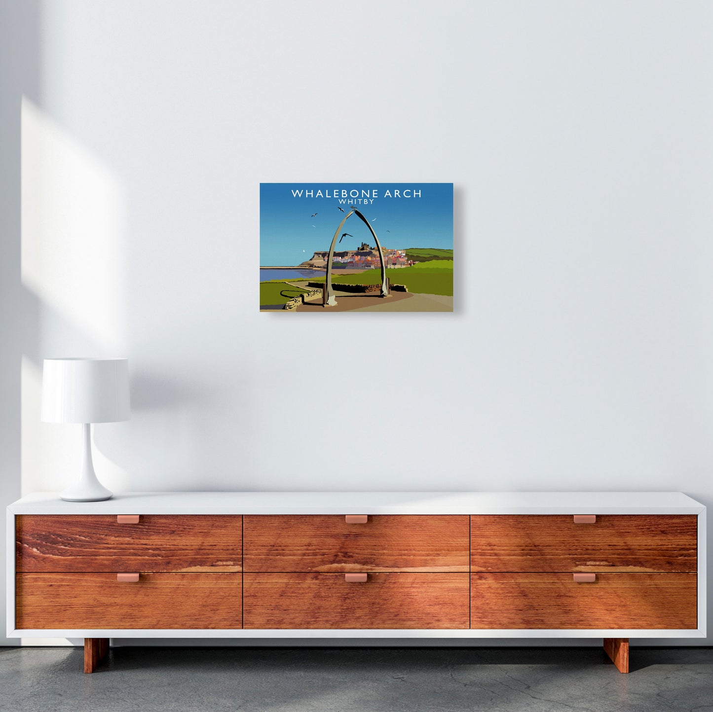 Whalebone Arch Whitby Art Print by Richard O'Neill, Framed Wall Art A3 Canvas