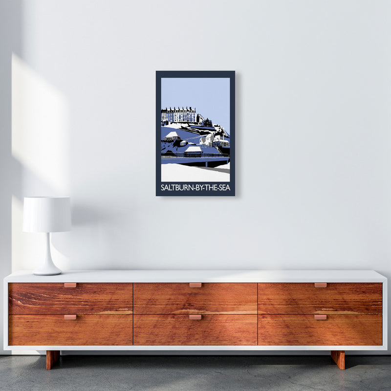 Saltburn-by-the-sea In Snow Portrait by Richard O'Neill A3 Canvas