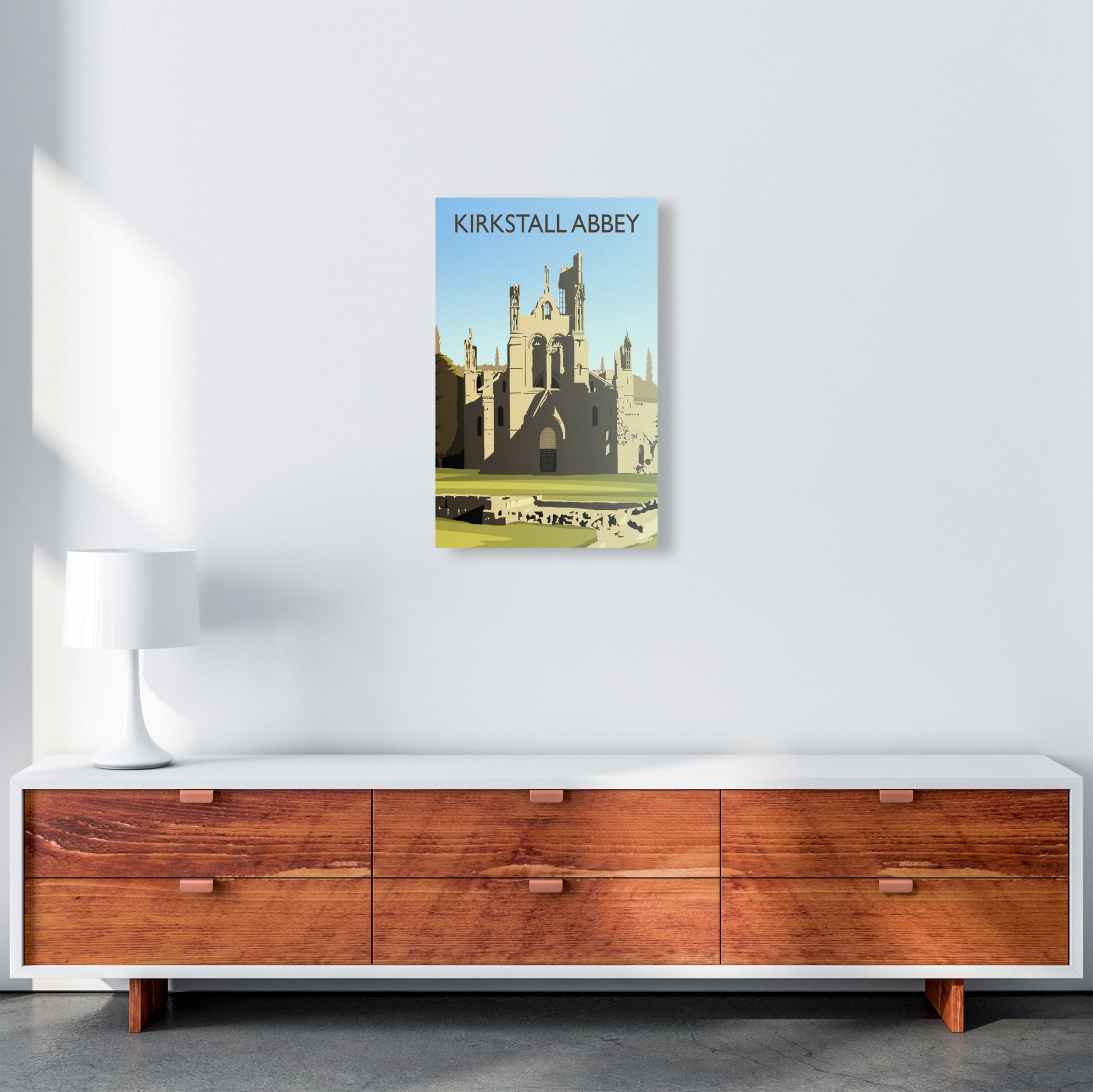 Kirkstall Abbey portrait by Richard O'Neill A3 Canvas