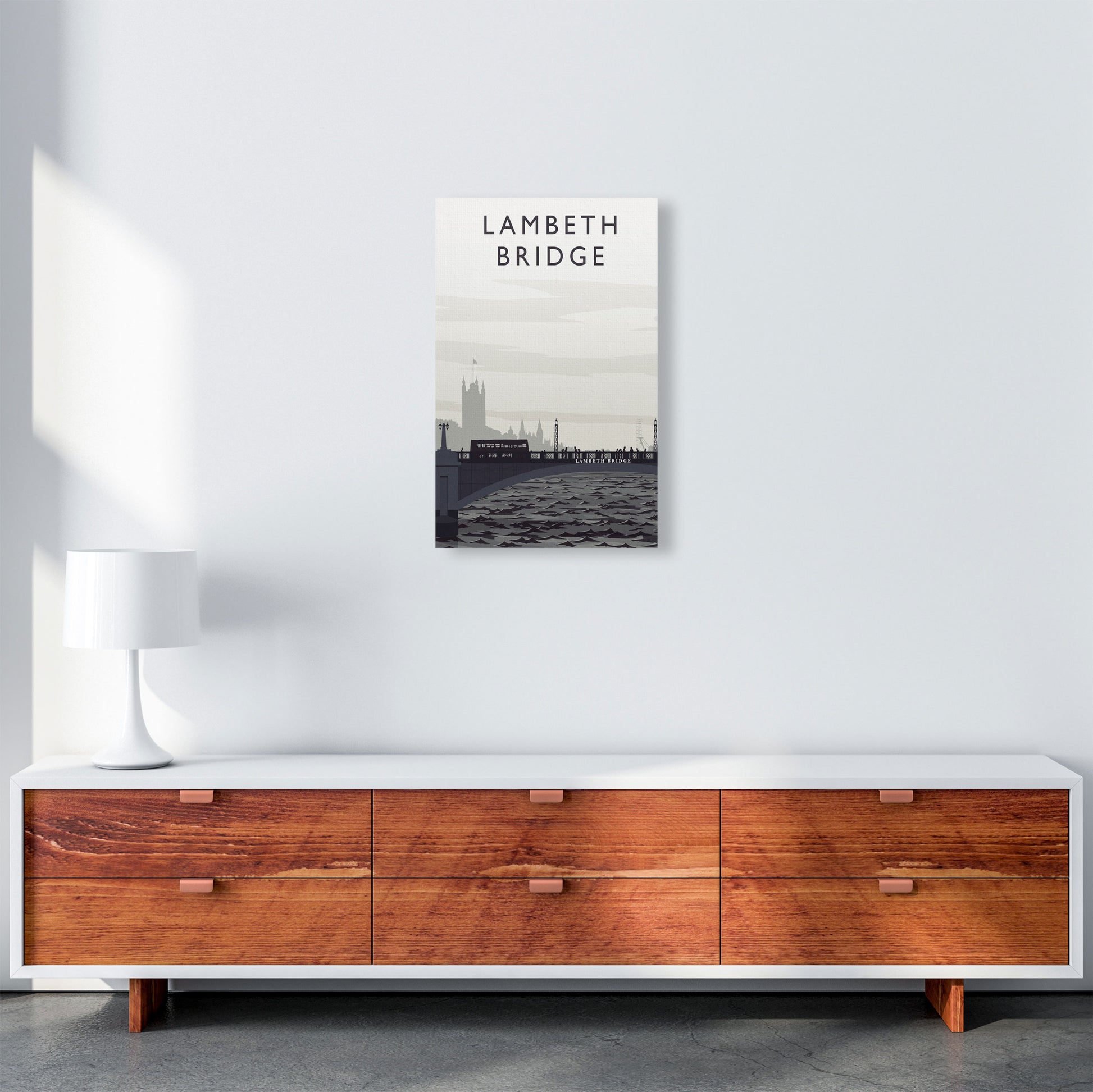Lambeth Bridge portrait by Richard O'Neill A3 Canvas