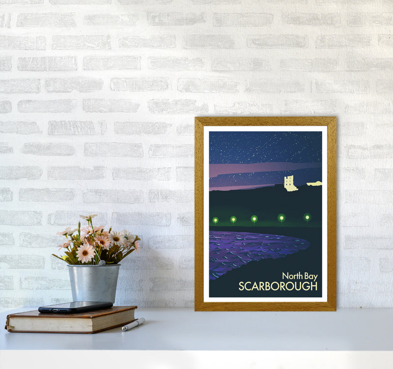 North Bay, Scarborough (Night) Portrait Art Print by Richard O'Neill A3 Print Only