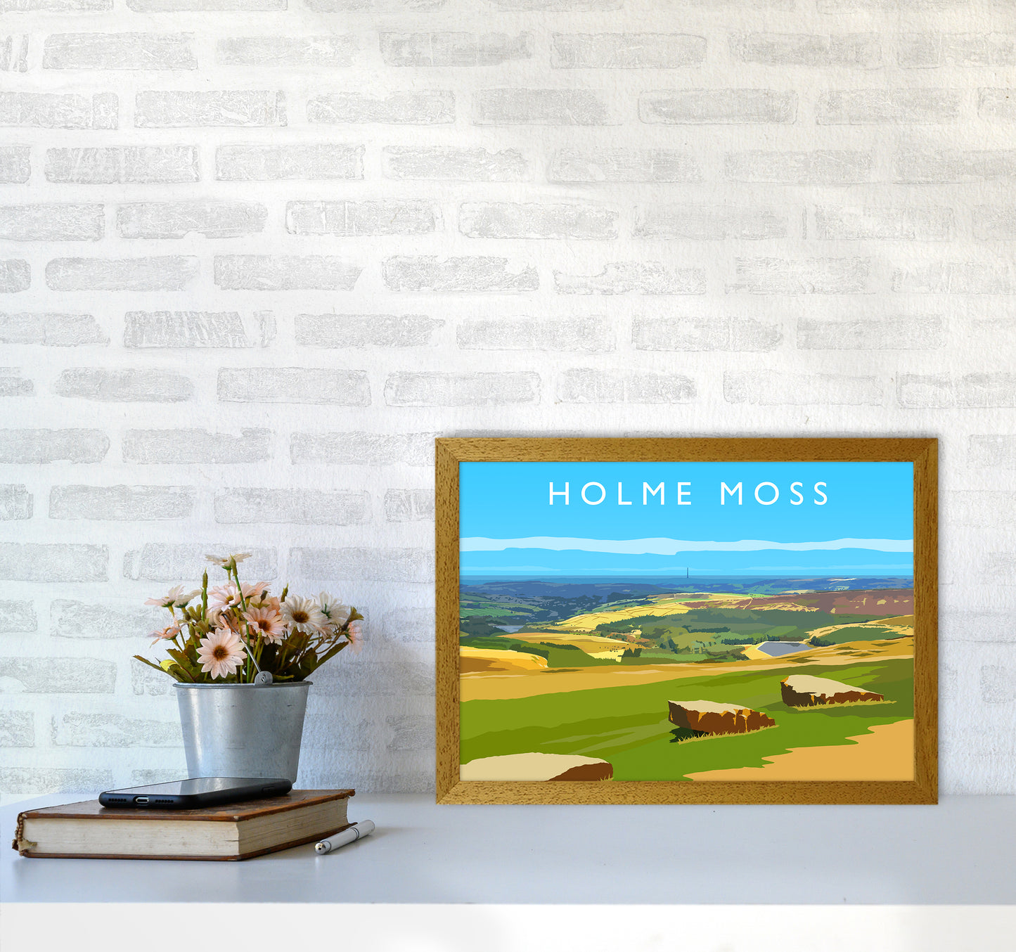 Holme Moss Travel Art Print by Richard O'Neill A3 Print Only