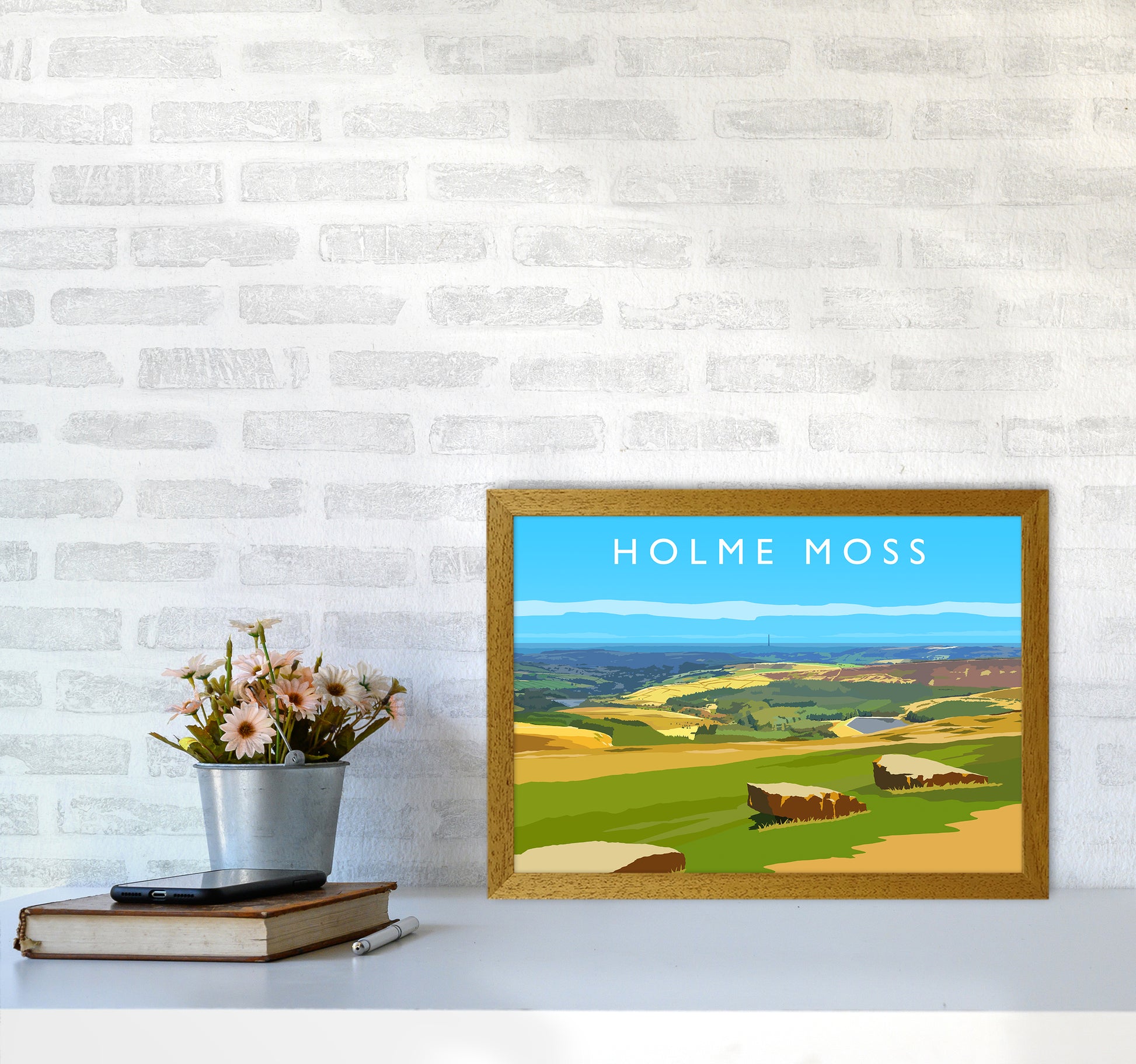 Holme Moss Travel Art Print by Richard O'Neill A3 Print Only