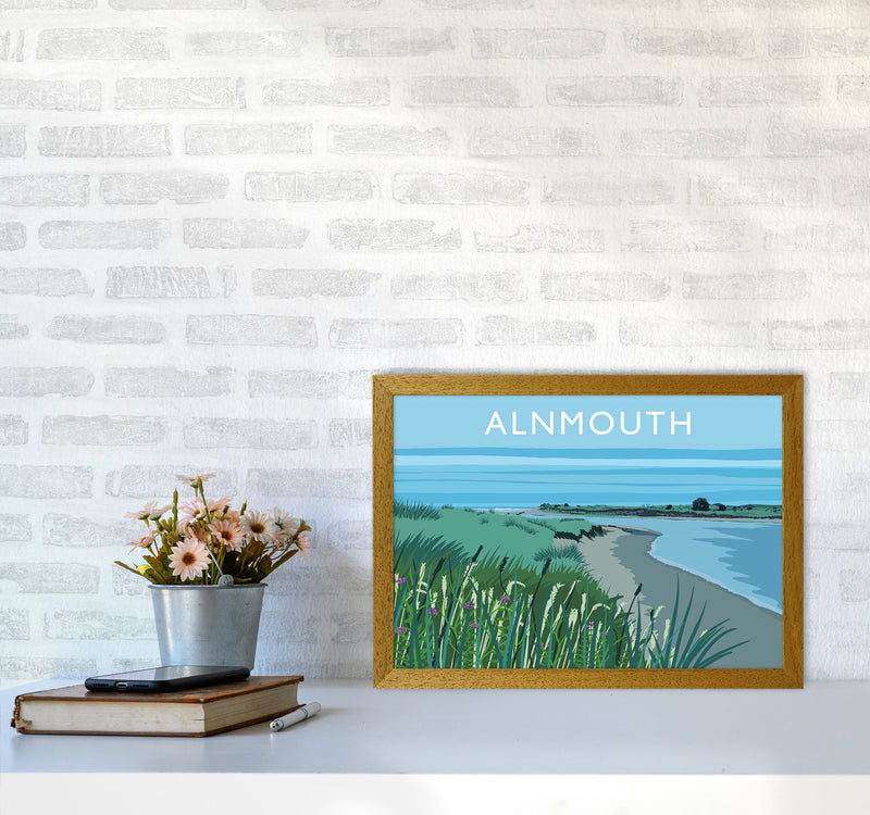 Alnmouth Travel Art Print by Richard O'Neill A3 Print Only