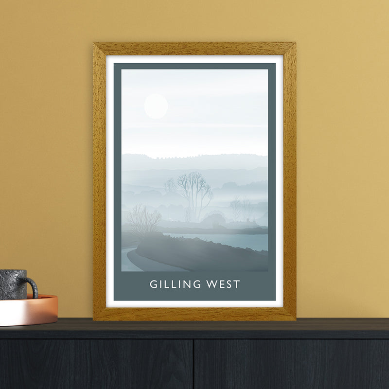 Gilling West (Winter) Portrait Travel Art Print by Richard O'Neill A3 Print Only