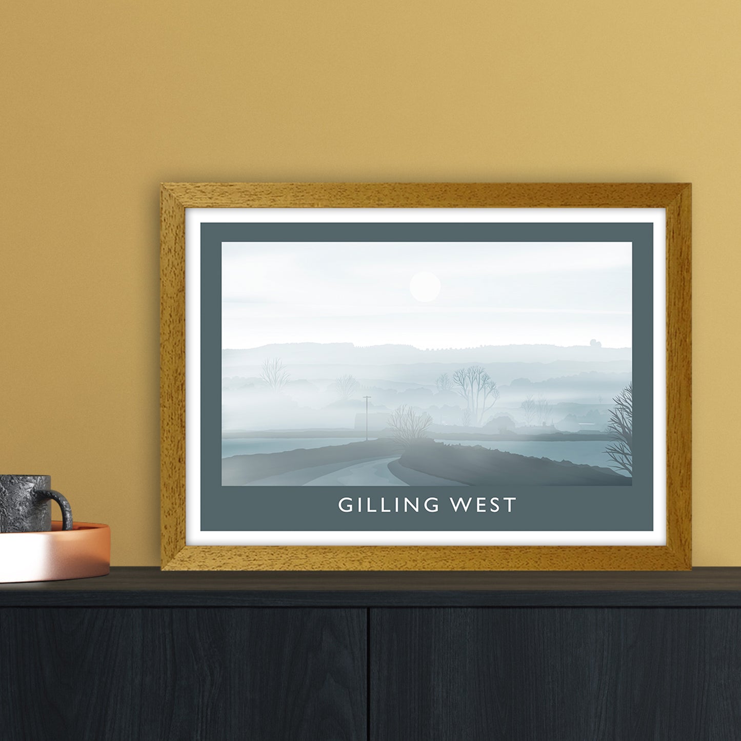 Gilling West (Winter) Travel Art Print by Richard O'Neill A3 Print Only