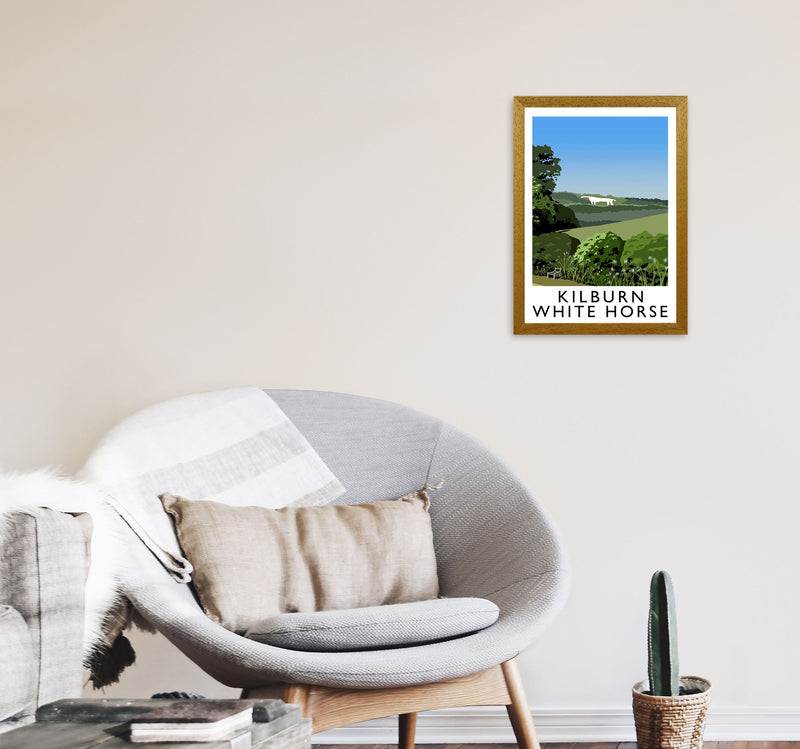 Kilburn White Horse by Richard O'Neill Yorkshire Art Print A3 Print Only