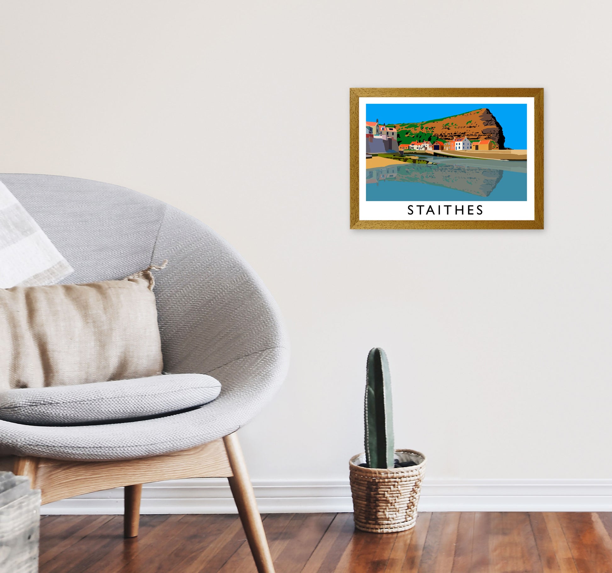 Staithes Art Print by Richard O'Neill A3 Print Only