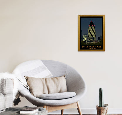 30 St Mary Axe London Travel Art Print by Richard O'Neill A3 Print Only