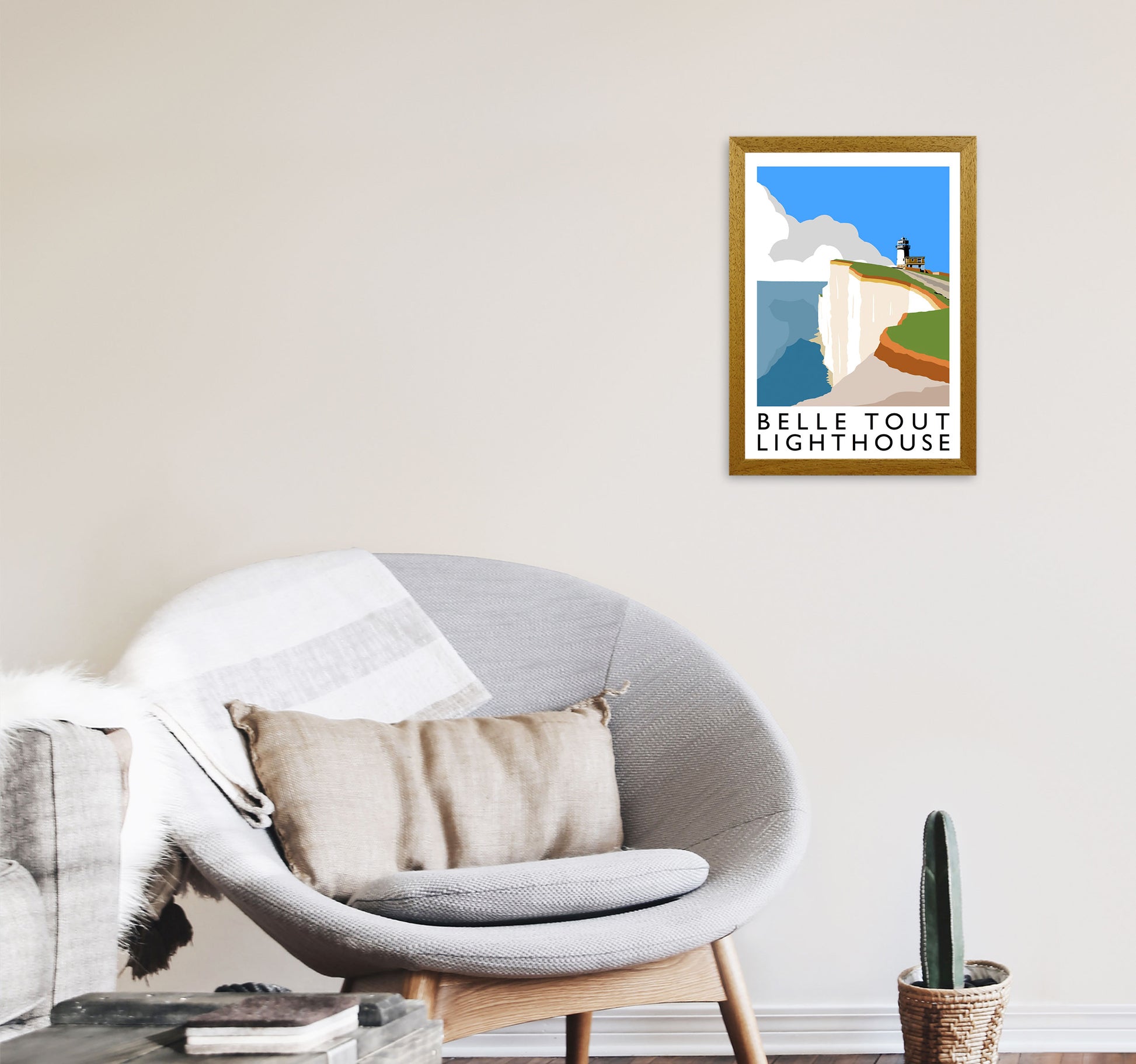 Belle Tout Lighthouse Framed Digital Art Print by Richard O'Neill A3 Print Only