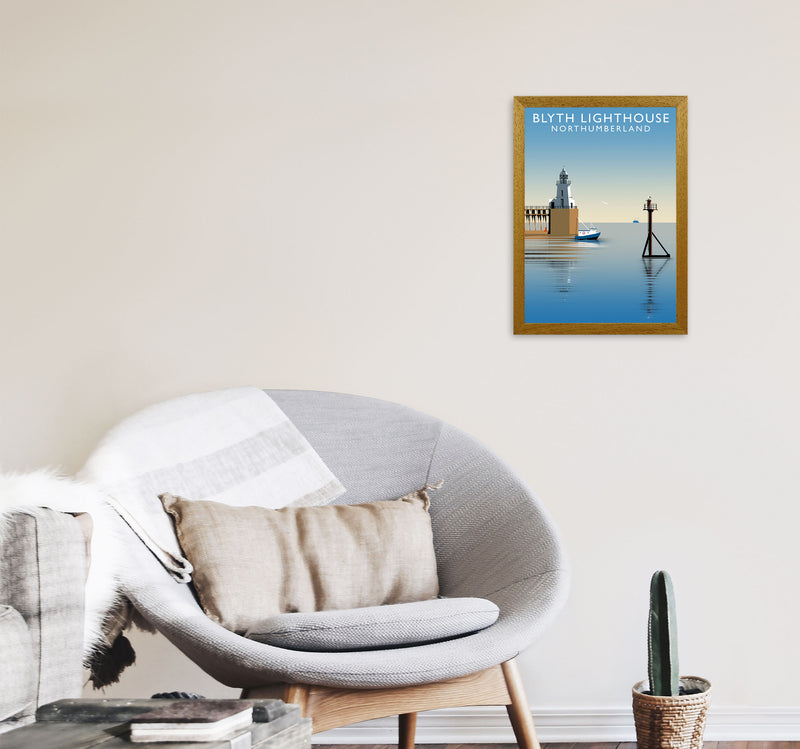 Blyth Lighthouse Northumberland Art Print by Richard O'Neill A3 Print Only