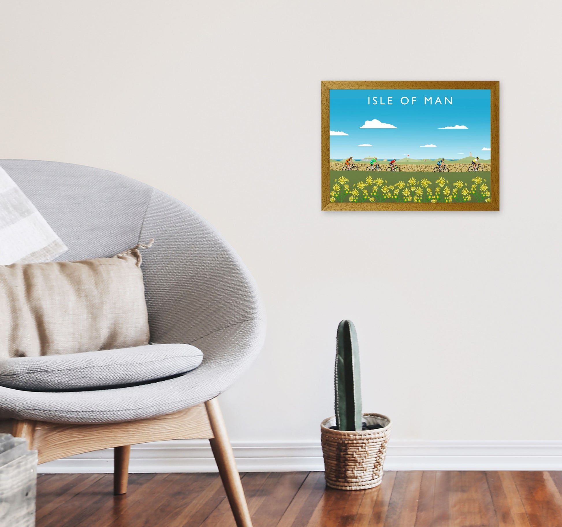 Isle Of Man Cycling (Landscape) by Richard O'Neill A3 Print Only