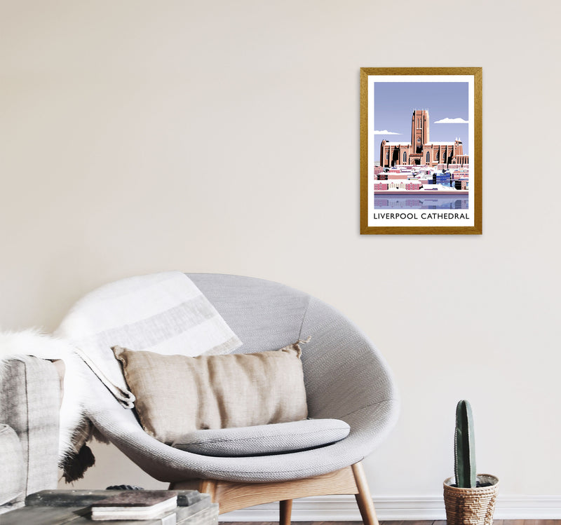 Liverpool Cathedral In Snow Portrait by Richard O'Neill A3 Print Only